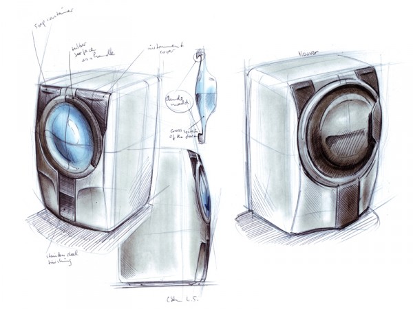 How to draw. Product Design Sketching. Washing Machine Design 